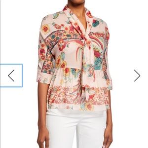 Red Valentino bird of paradise blouse